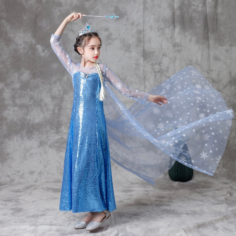 Frozen sisca full sequin dress/ baju pesta anak