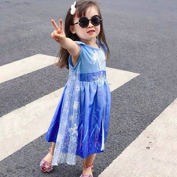 Elsa Frozen Starry Dress/ Frozen Dress Anak
