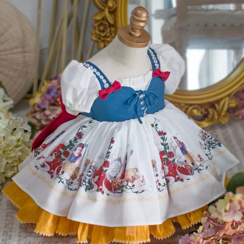 Snow white Print LayerDress/ Dress Pesta Anak