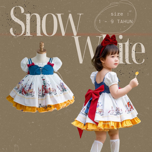 Snow white Print LayerDress/ Dress Pesta Anak