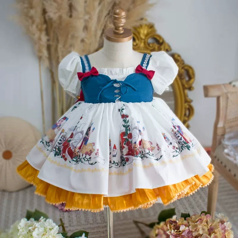 Snow white Print LayerDress/ Dress Pesta Anak