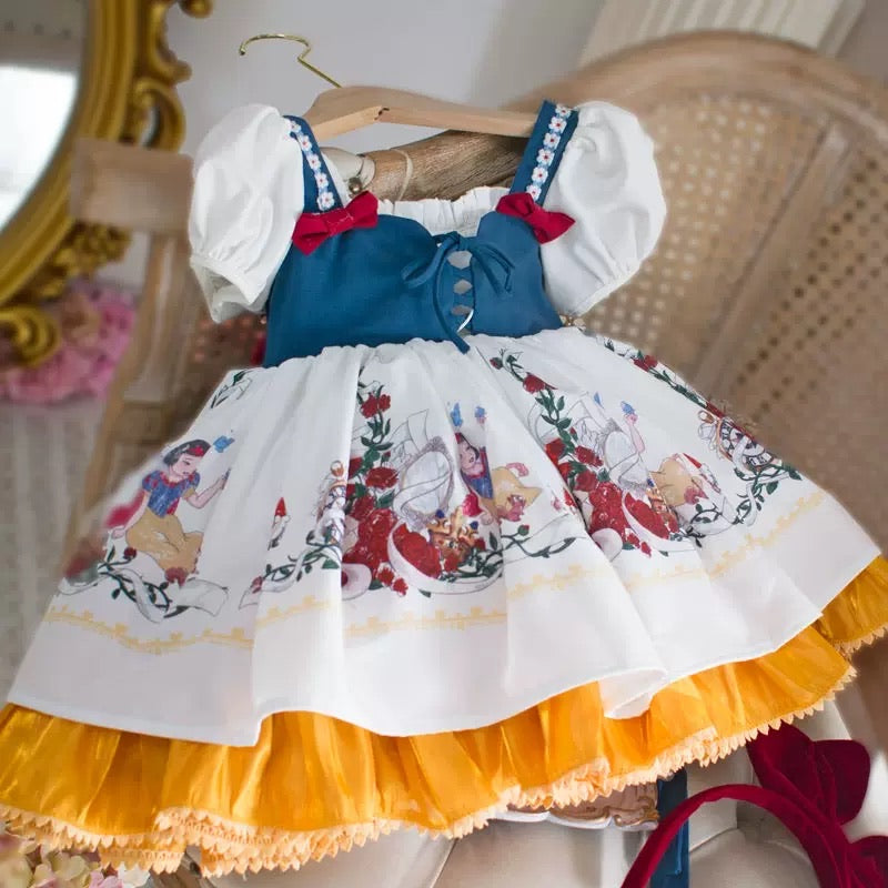 Snow white Print LayerDress/ Dress Pesta Anak