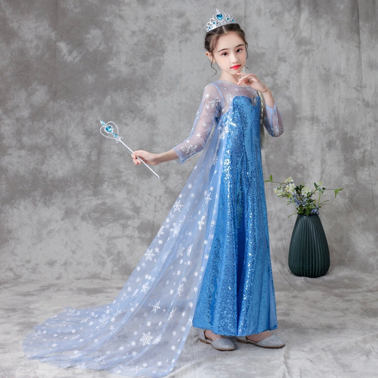 Frozen sisca full sequin dress/ baju pesta anak