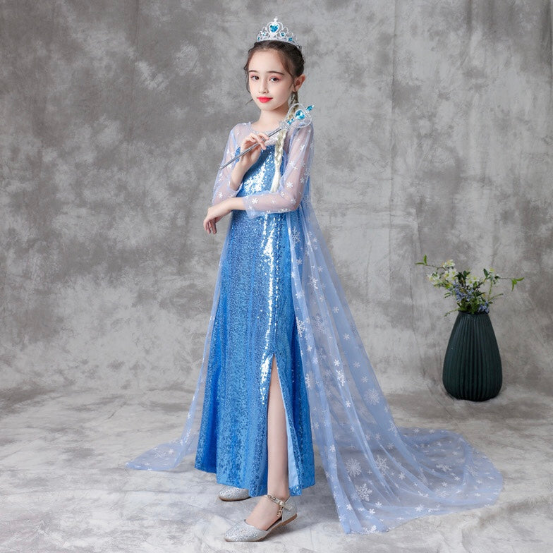 Frozen sisca full sequin dress/ baju pesta anak
