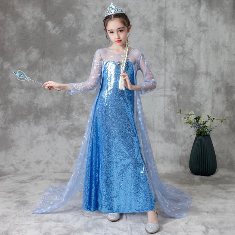 Frozen sisca full sequin dress/ baju pesta anak