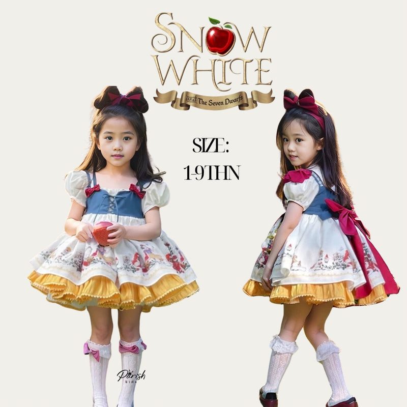 Snow white Print LayerDress/ Dress Pesta Anak