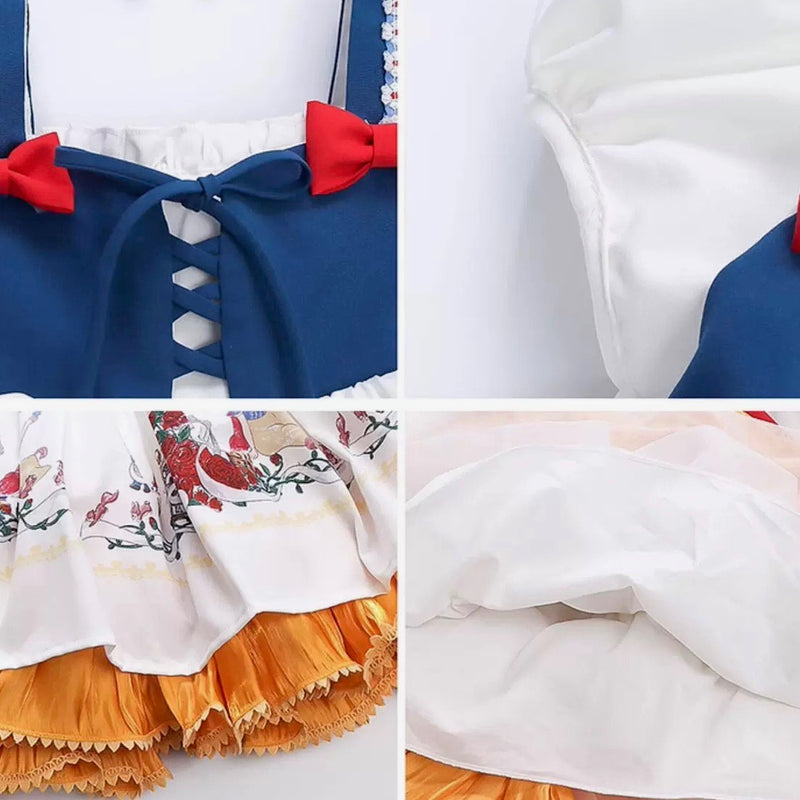 Snow white Print LayerDress/ Dress Pesta Anak