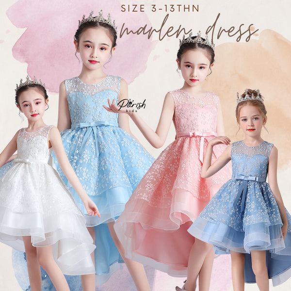 Marlen Embroidery Dress Pink White Brodir Dress Pesta Anak