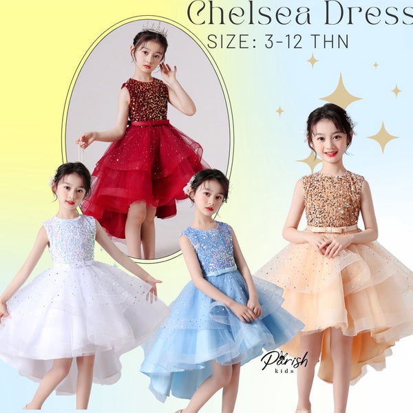 Chelsea Bling Sequins Kids Party Dress/ Dress Pesta Anak Ulang Tahun