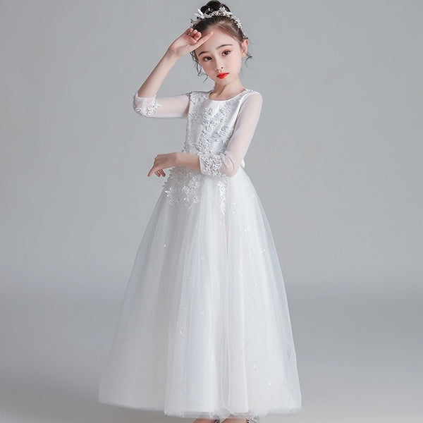 Christie Champagne White Long Dress/ Dress Pesta